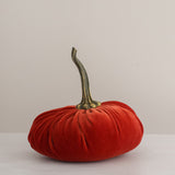 Handmade Velvet Pumpkins in Rust