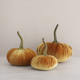 Handmade Velvet Pumpkins in Gold