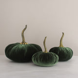 Handmade Velvet Pumpkins in Green