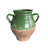 Vintage Green Two Toned Hungarian Clay Jug - Faire Living