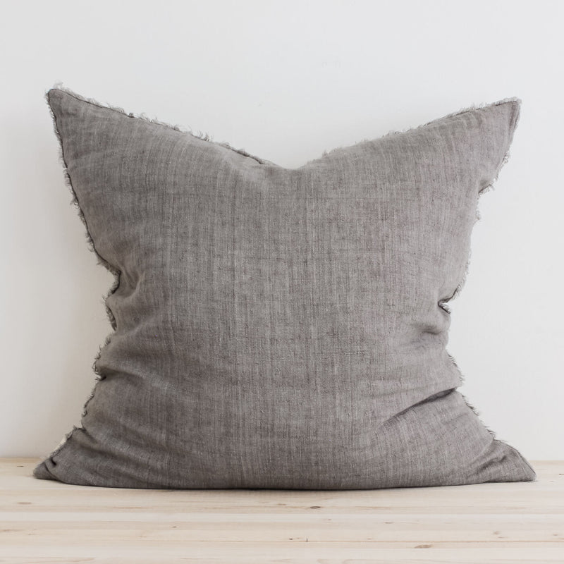 24x24 Belgian Linen Pillow in Warm Grey