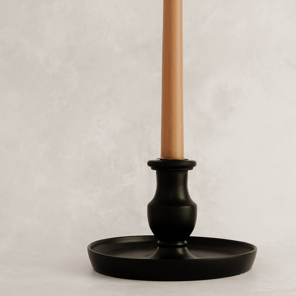 Hand Turned Candlestick Tray in Ebony