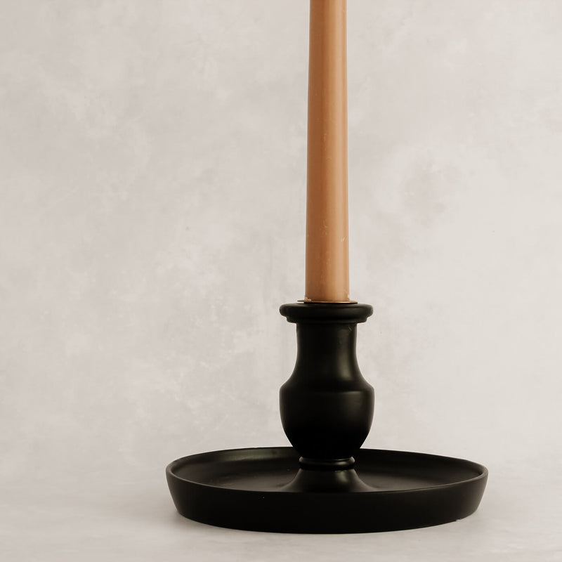 Hand Turned Candlestick Tray in Ebony