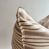 20" Chocolate Stripe Handwoven Cotton Cushion Cover