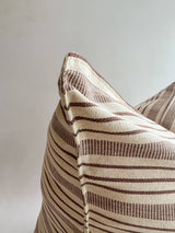 20" Chocolate Stripe Handwoven Cotton Cushion Cover