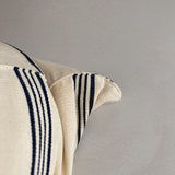 20" Blue Stripe I Handwoven Cotton Cushion Cover