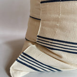 20" Blue Stripe I Handwoven Cotton Cushion Cover