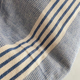 20" Blue Stripe II Handwoven Cotton Cushion Cover