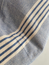 20" Blue Stripe II Handwoven Cotton Cushion Cover