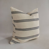 20" Blue Stripe I Handwoven Cotton Cushion Cover