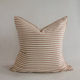 20" Soft Red Stripe Handwoven Cotton Cushion Cover