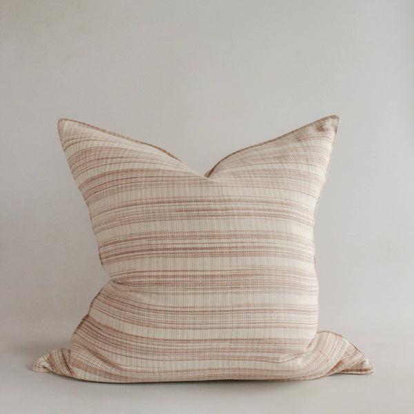 20" Rose Stripe Handwoven Cotton Cushion Cover