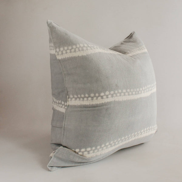 20" Grey Dye Handwoven Cotton Cushion Cover
