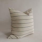 20" Black Stripe Handwoven Cotton Cushion