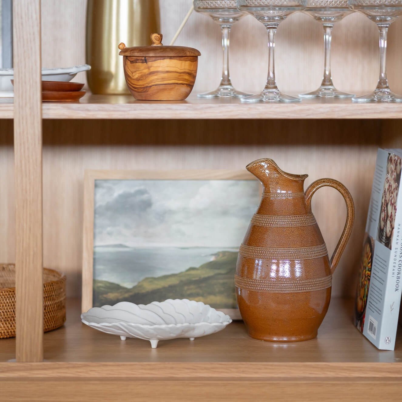 Footed Cloud Serving Plate in Cream - Faire Living