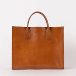Jackie Cognac Midi Leather Briefcase - Faire Living