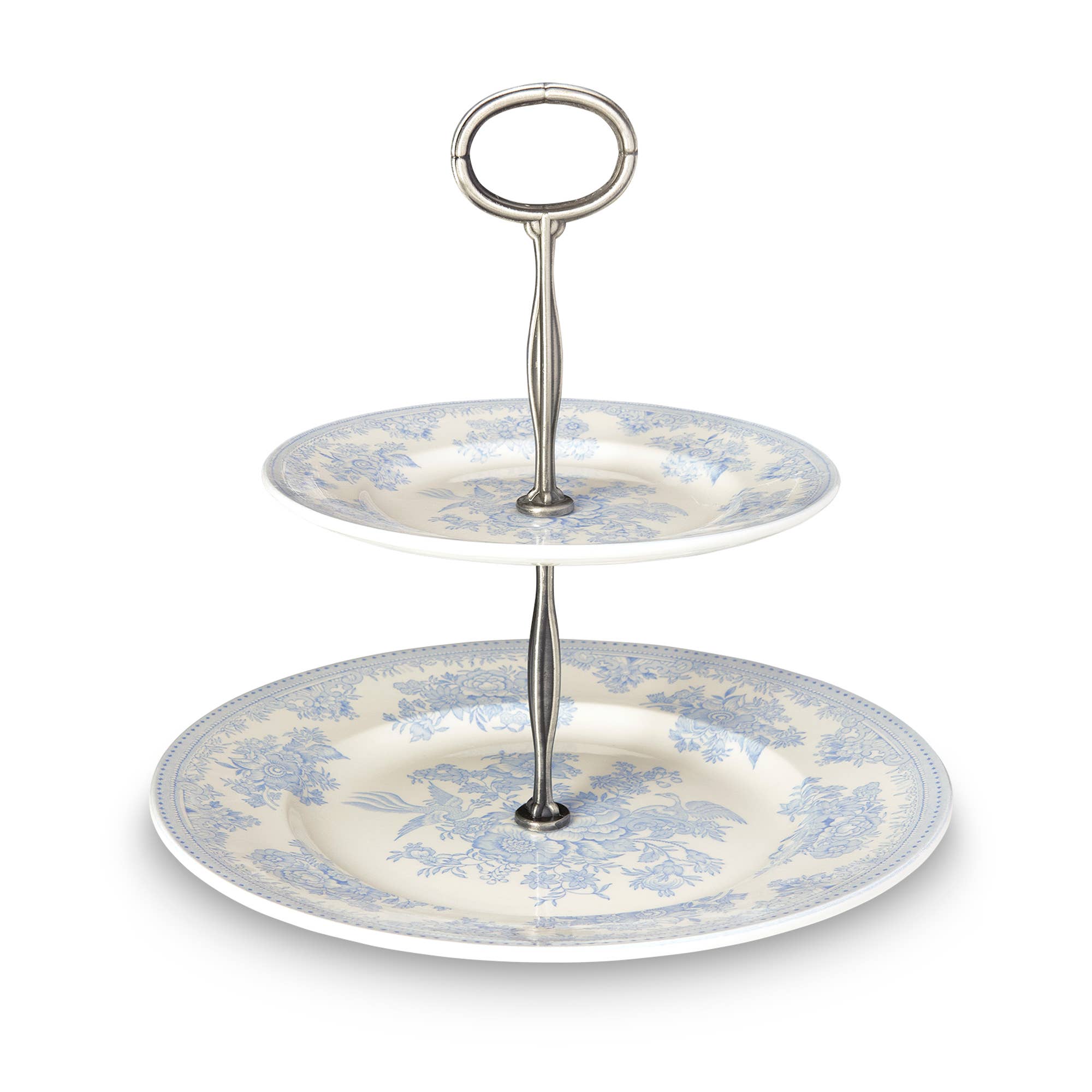 Blue Asiatic Pheasants Two - Tier Cake Stand - Faire Living