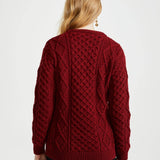 Supersoft Merino Aran Sweater in Éireann Red