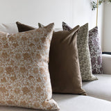 Valencia Pillow Cover | Floral Throw Pillow: 20” x 20” / Printed Back