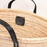 Black Leather Handled French Basket - Faire Living