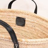 Black Leather Handled French Basket - Faire Living
