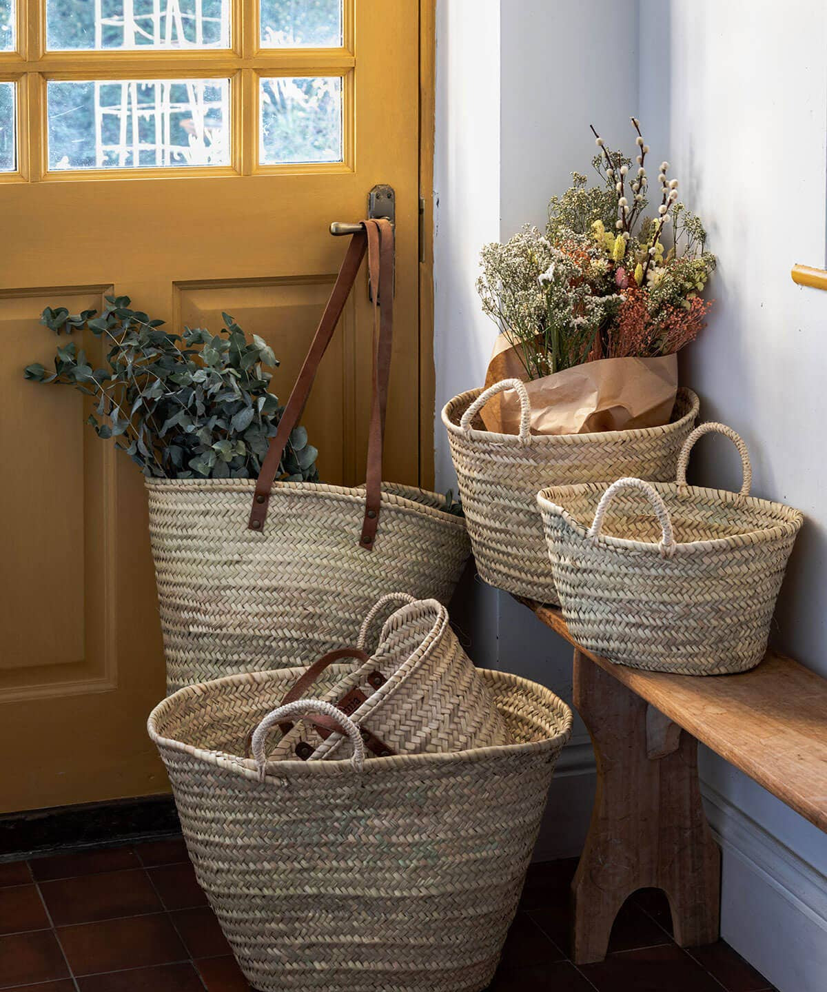Brown Long Handled French Basket - Faire Living