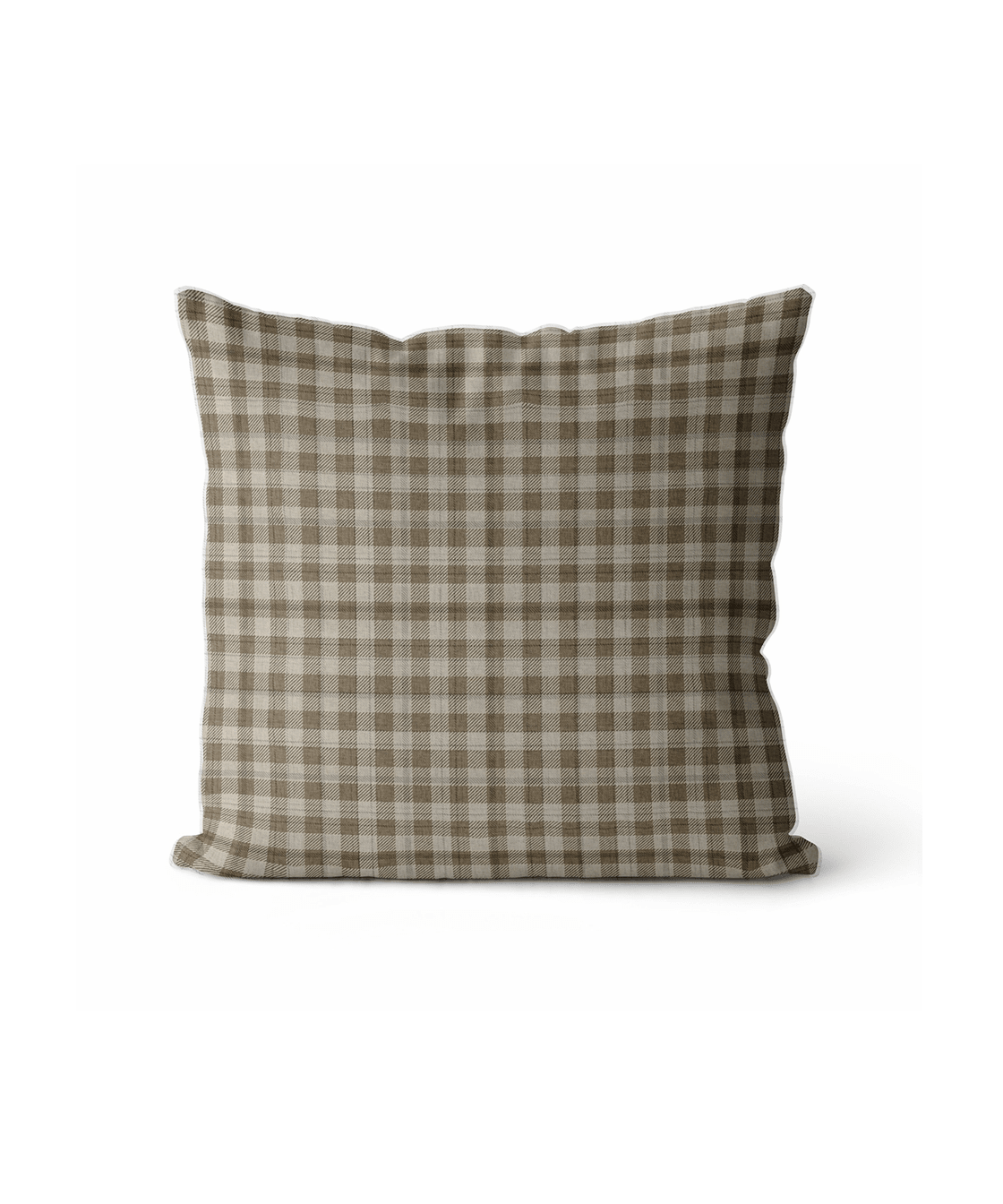 Beige Gingham Cushion Cover | Organic Cotton Linen - Faire Living