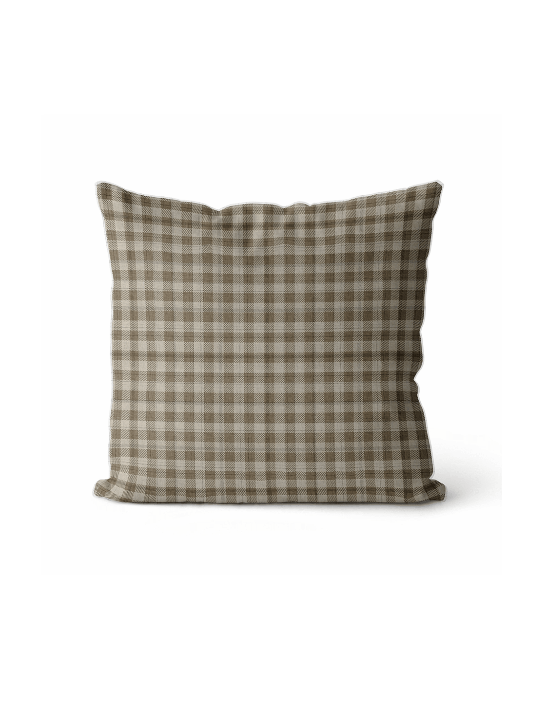 Beige Gingham Cushion Cover | Organic Cotton Linen - Faire Living