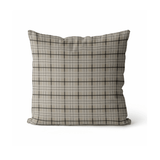 Taupe Check Cushion Cover | Organic Cotton Linen - Faire Living