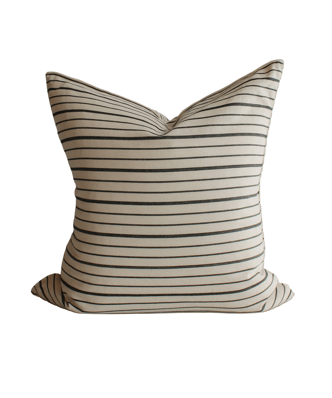 Black Stripe Handwoven Cotton Cushion - Faire Living