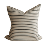Black Stripe Handwoven Cotton Cushion - Faire Living