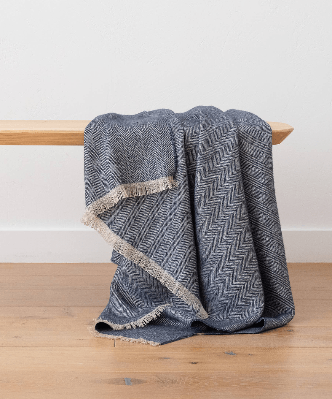 Indigo Baltic Linen & Wool Throw - Faire Living