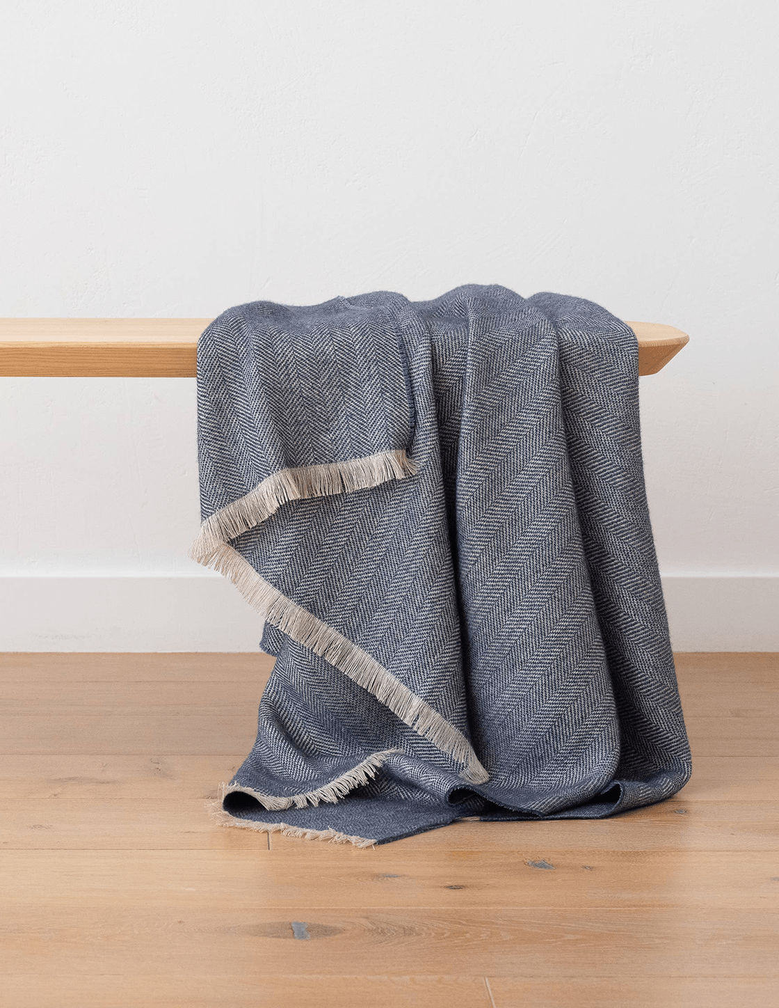 Indigo Baltic Linen & Wool Throw - Faire Living