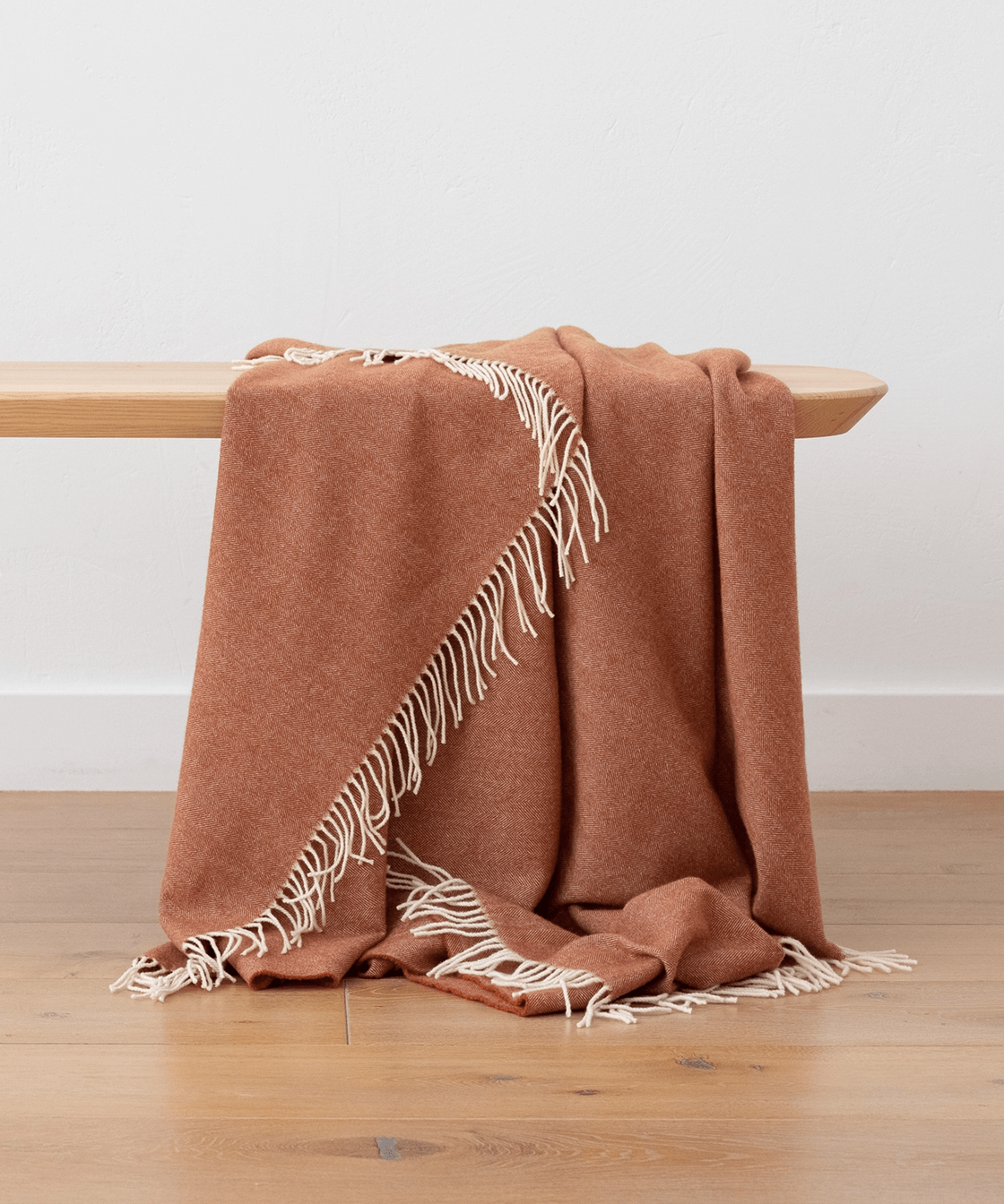 Terracotta Pure Merino Wool Throw - Faire Living