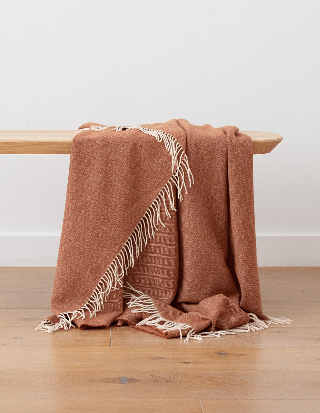 Terracotta Pure Merino Wool Throw - Faire Living
