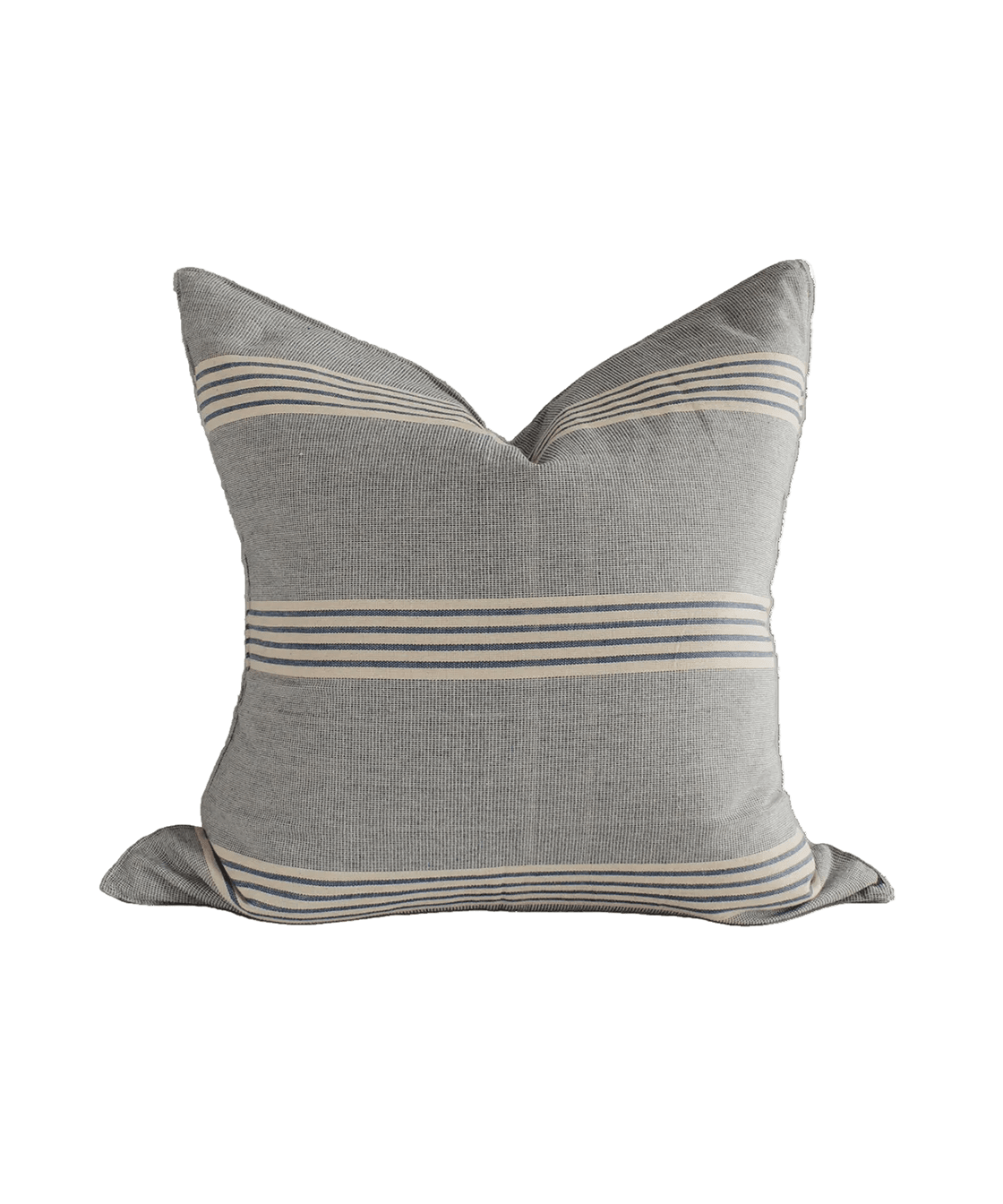 Blue Stripe Handwoven Cotton Cushion - Faire Living