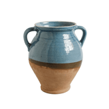 Vintage Blue Two Toned Hungarian Clay Jug - Faire Living