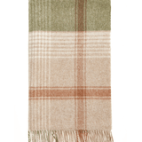 British Lambswool Green Check Throw