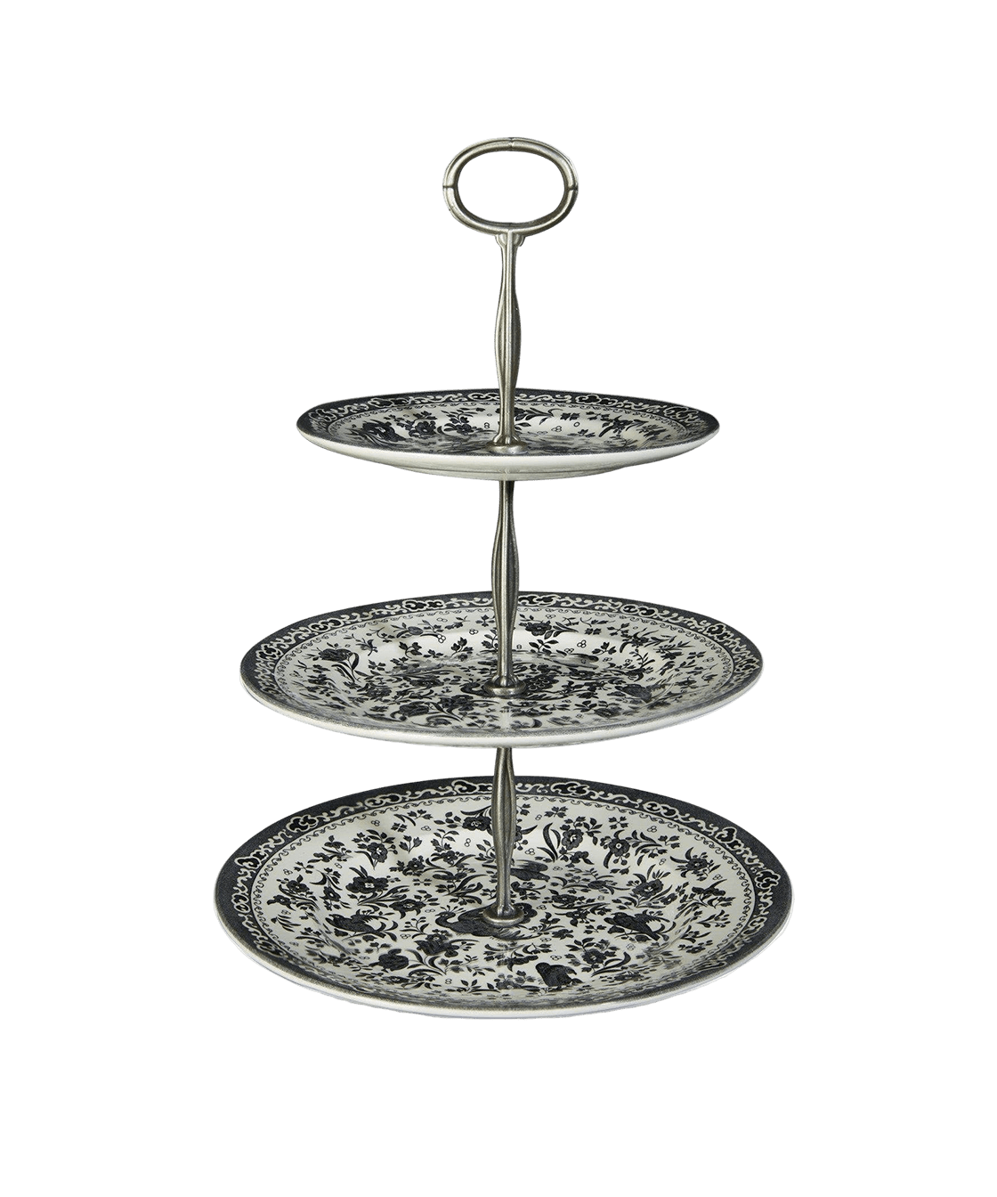 Black Regal Peacock Three - Tier Cake Stand - Faire Living