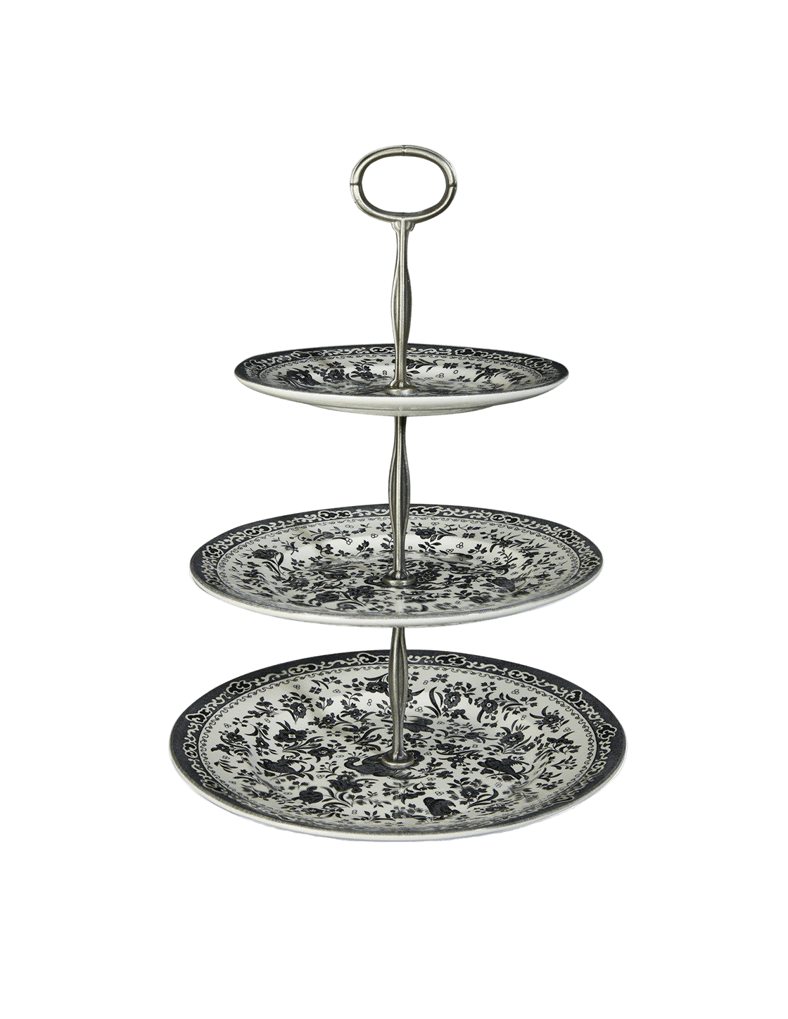 Black Regal Peacock Three - Tier Cake Stand - Faire Living