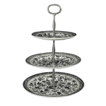 Black Regal Peacock Three - Tier Cake Stand - Faire Living