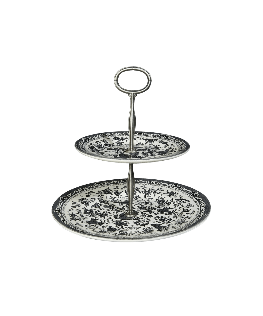 Black Regal Peacock Two - Tier Cake Stand - Faire Living