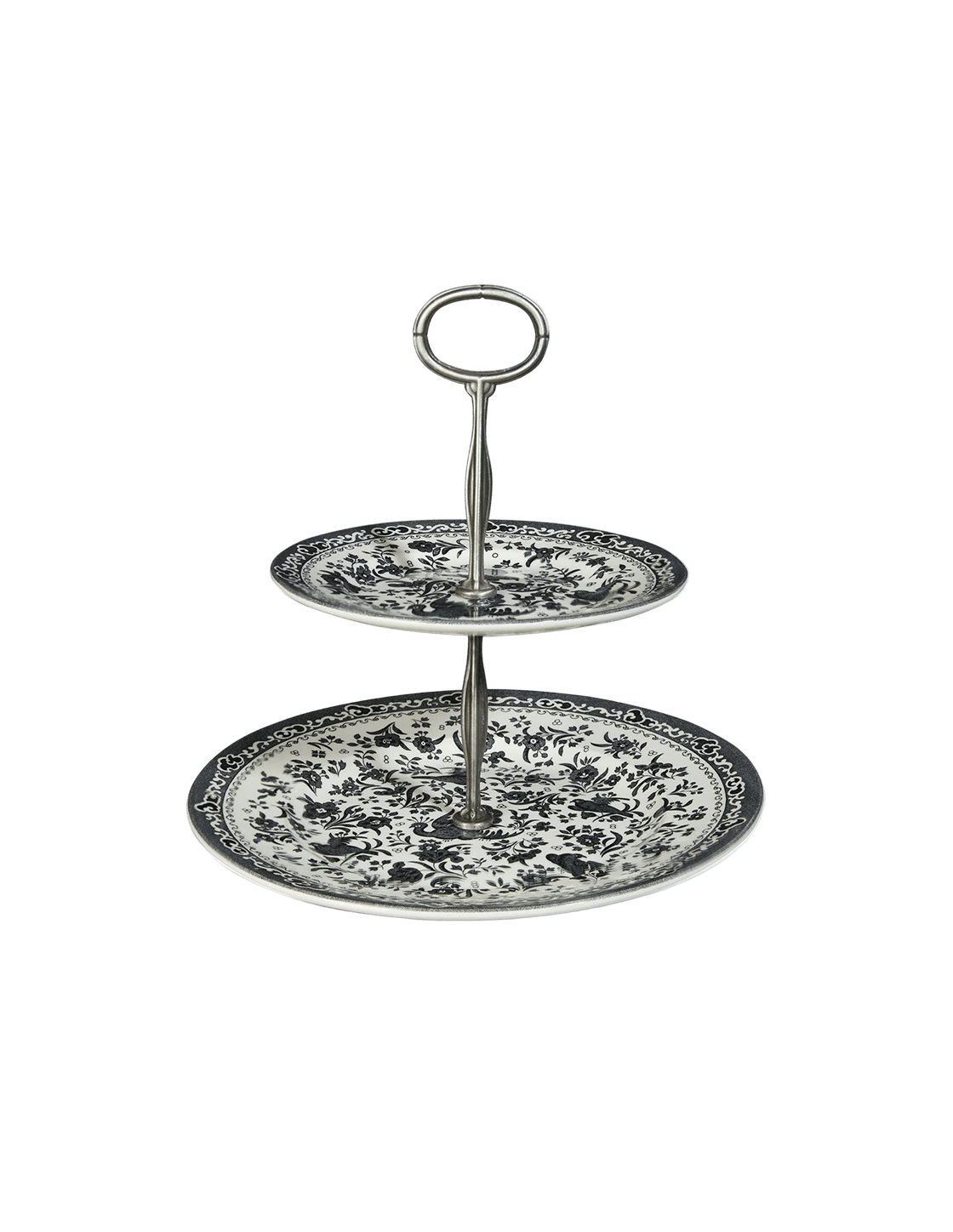 Black Regal Peacock Two - Tier Cake Stand - Faire Living