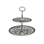 Black Regal Peacock Two - Tier Cake Stand - Faire Living