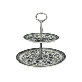 Black Regal Peacock Two - Tier Cake Stand - Faire Living