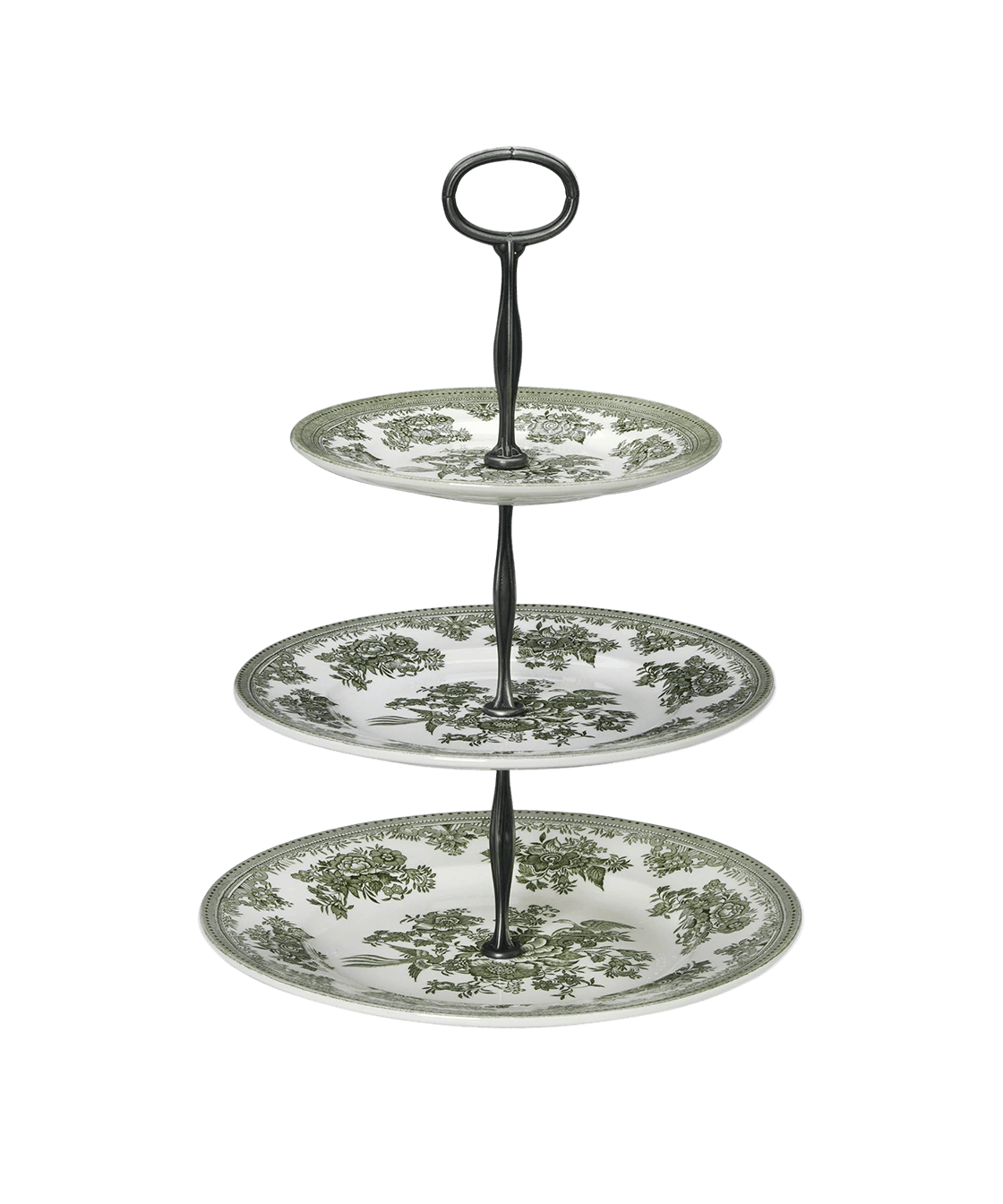 Green Asiatic Pheasants Three - Tier Cake Stand - Faire Living