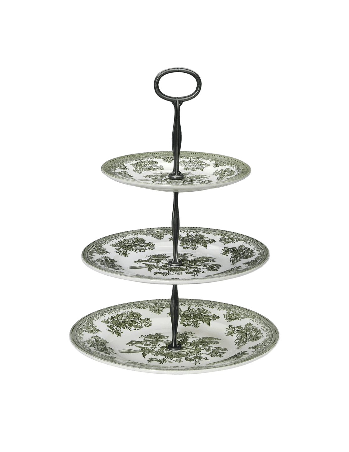 Green Asiatic Pheasants Three - Tier Cake Stand - Faire Living