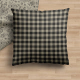 Hudson Pillow Cover | Plaid Tartan Neutral Cushion Cover: 20” x 20” / Printed Back