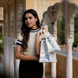 Large Blue Block Printed Gift Bags