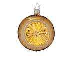 Gold mouth-blown glass ball ornament scattered with glittered stars, another view